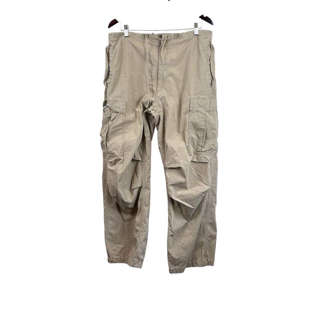 Vintage Abercrombie & Fitch Parachute‎ Pants Men's M Beige Cargo Military